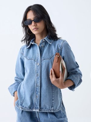 LOV Blue Faded Denim Shirt