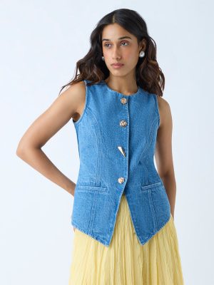LOV Blue Denim Vest Top