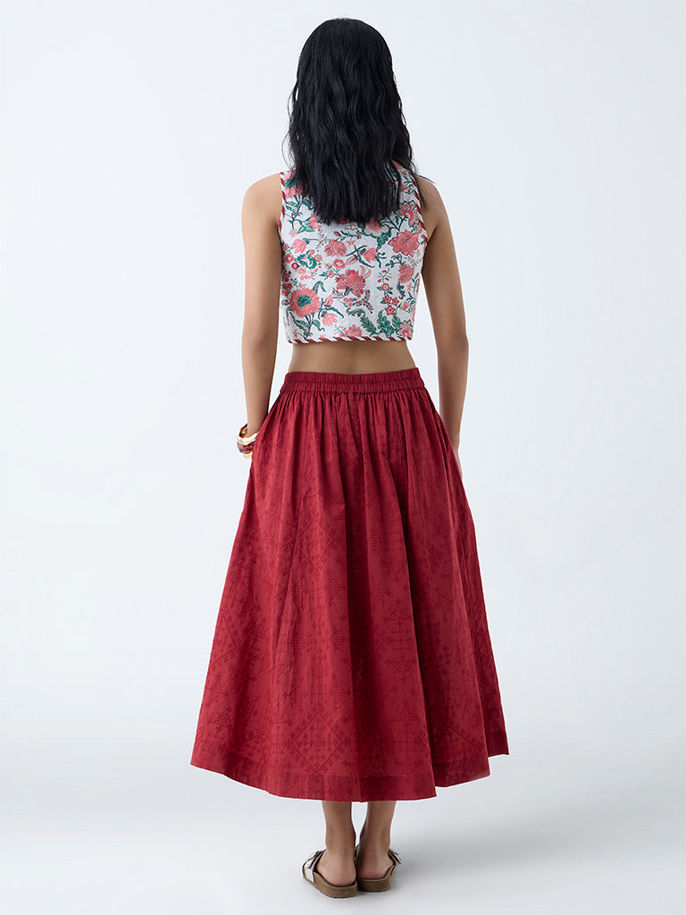 Bombay Paisley Multicolour Floral Reversible Cotton Vest Top - Image 4