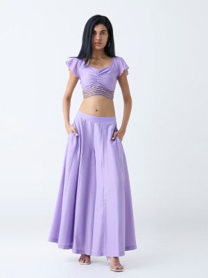 Vark Lilac Solid Palazzos