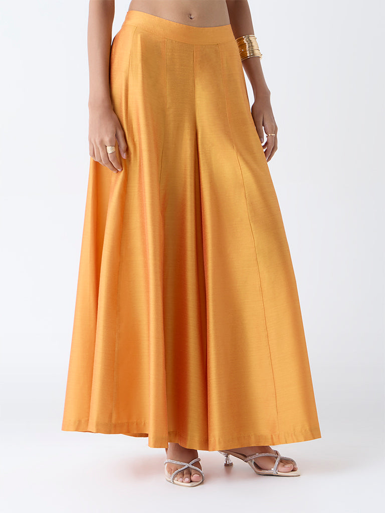 Vark Mustard Solid Palazzos - Image 2
