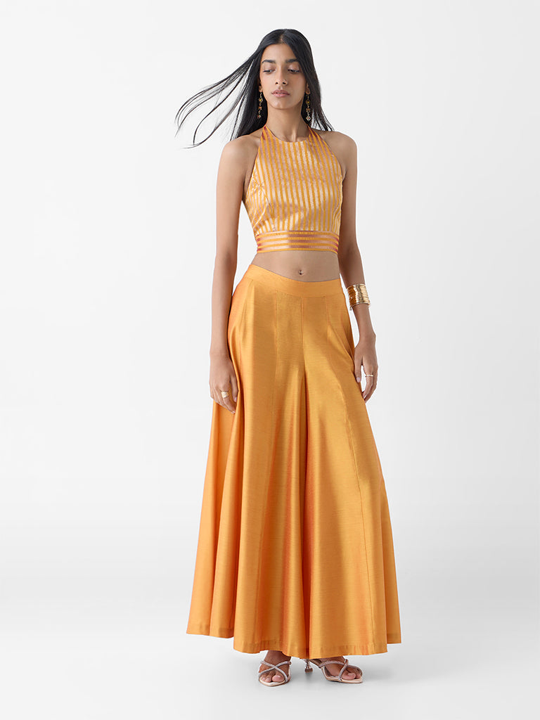 Vark Mustard Solid Palazzos