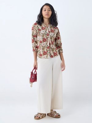 Utsa Multicolour Floral Pattern Cotton Tunic
