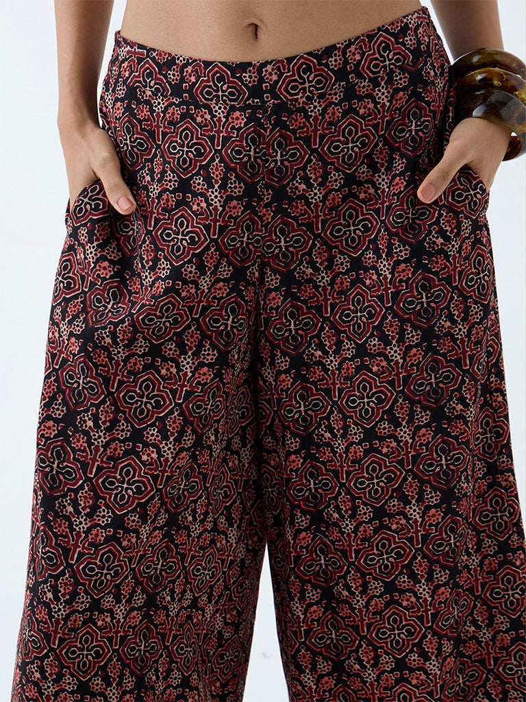 Utsa Black Printed Palazzos - Image 3