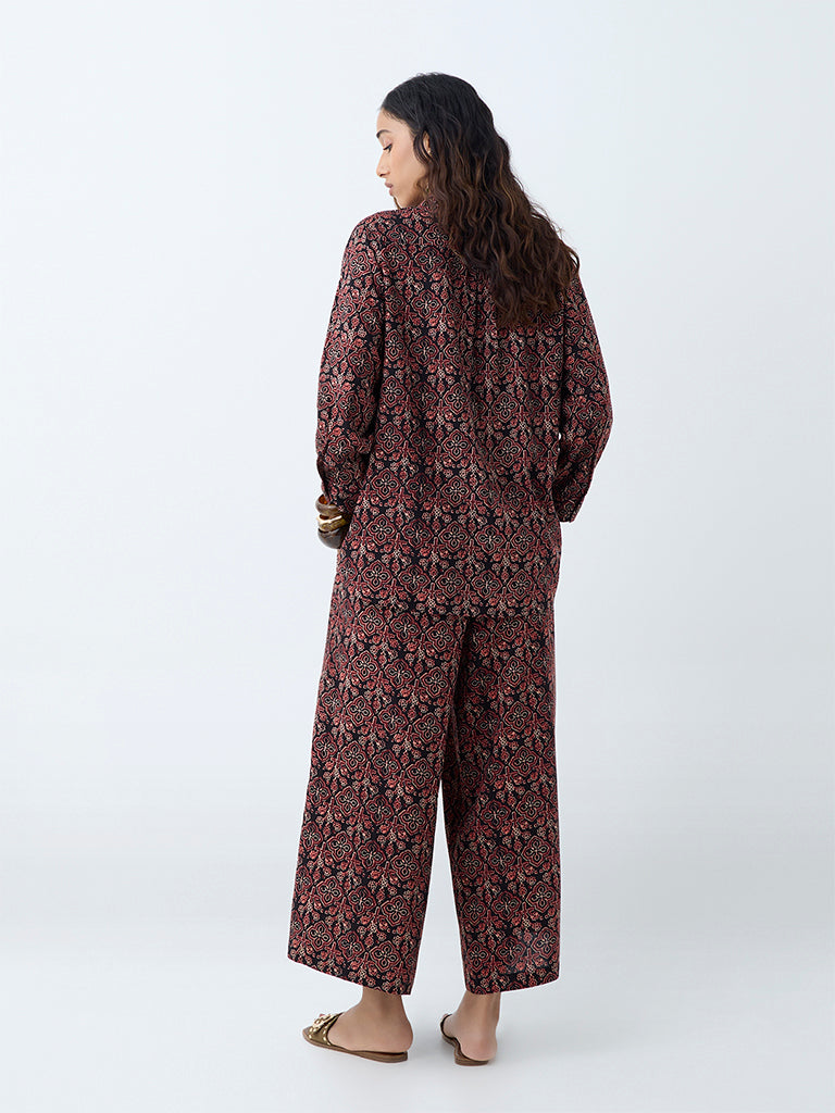 Utsa Black Printed Palazzos - Image 4