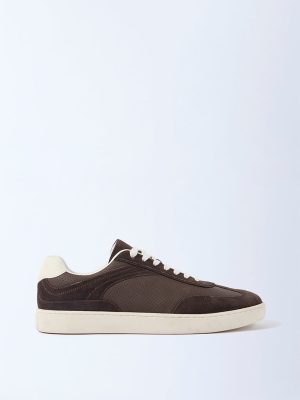 SOLEPLAY Brown Perforated Lace-Up Sneakers