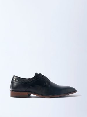 SOLEPLAY Black Perforated Derby Shoes