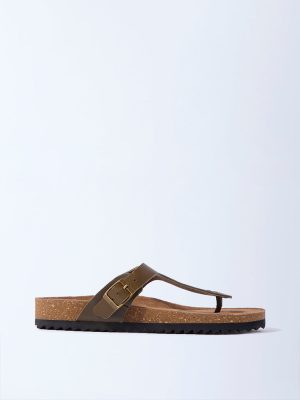 SOLEPLAY Olive Thong-Strap Leather Sandals
