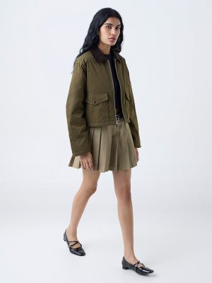 Nuon Olive Solid Jacket