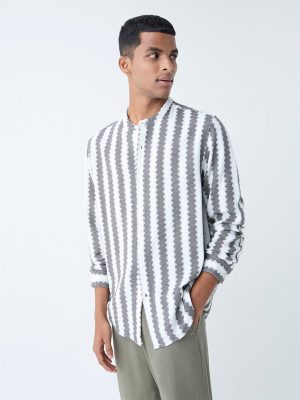 ETA Olive Embroidered Resort-Fit Cotton Shirt