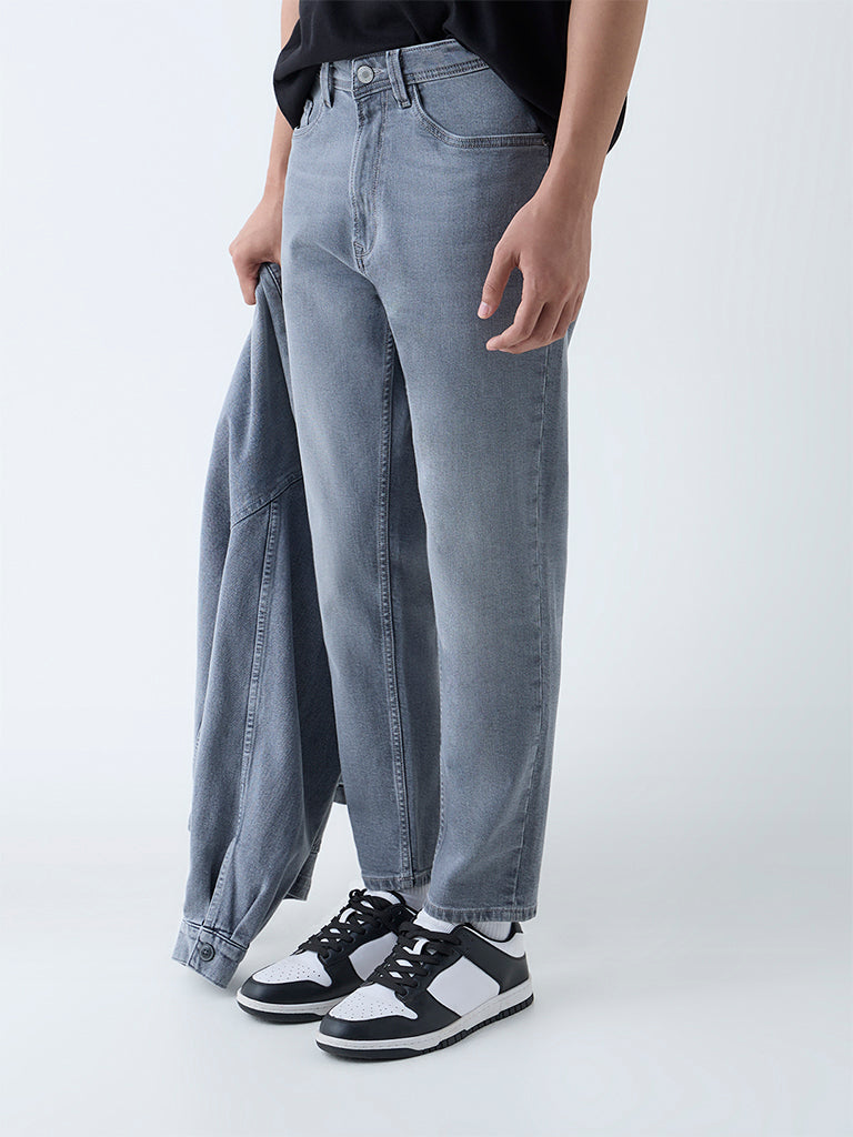 Nuon Grey Washed Slim-Fit Mid-Rise Jeans - Image 2