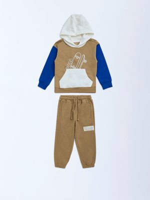 HOP Kids Multicolour Cotton Hoodie and Joggers Set