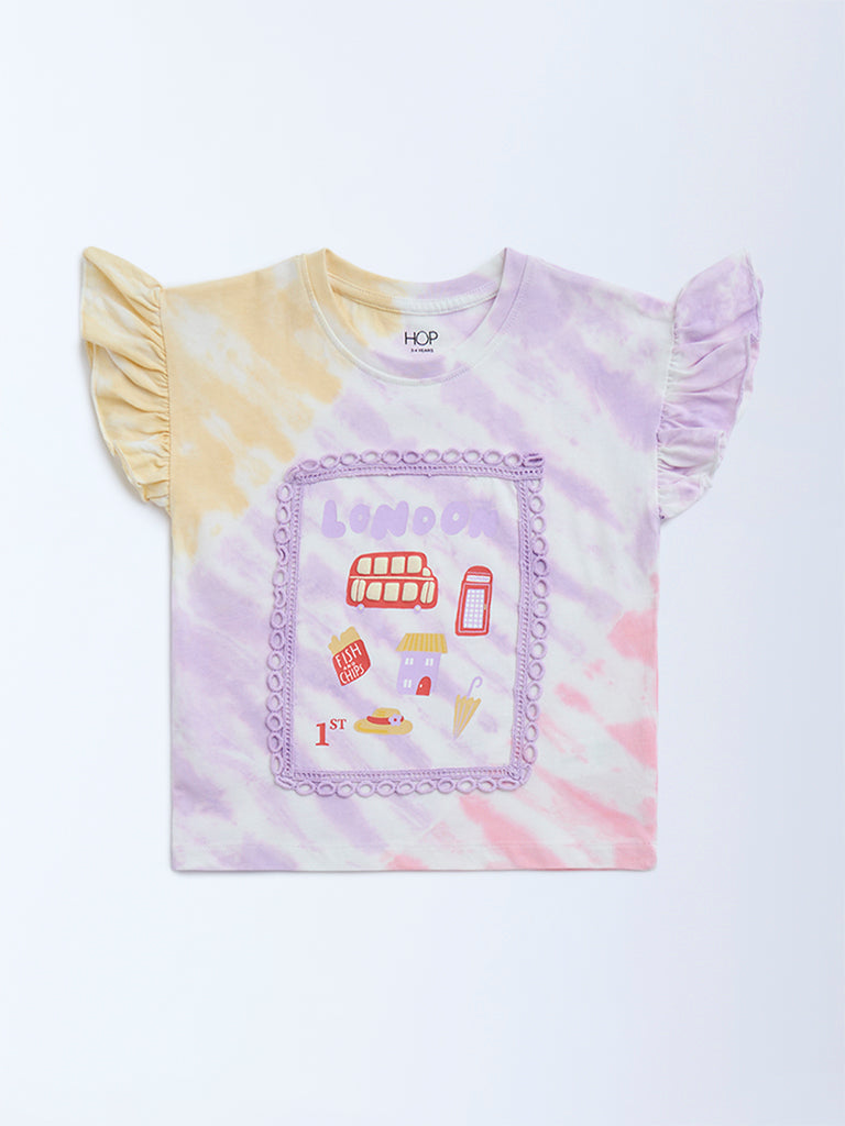 HOP Kids Multicolour Tie-Dye Design Cotton Top