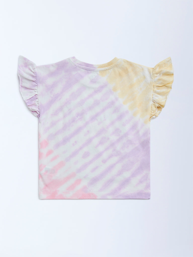 HOP Kids Multicolour Tie-Dye Design Cotton Top - Image 3