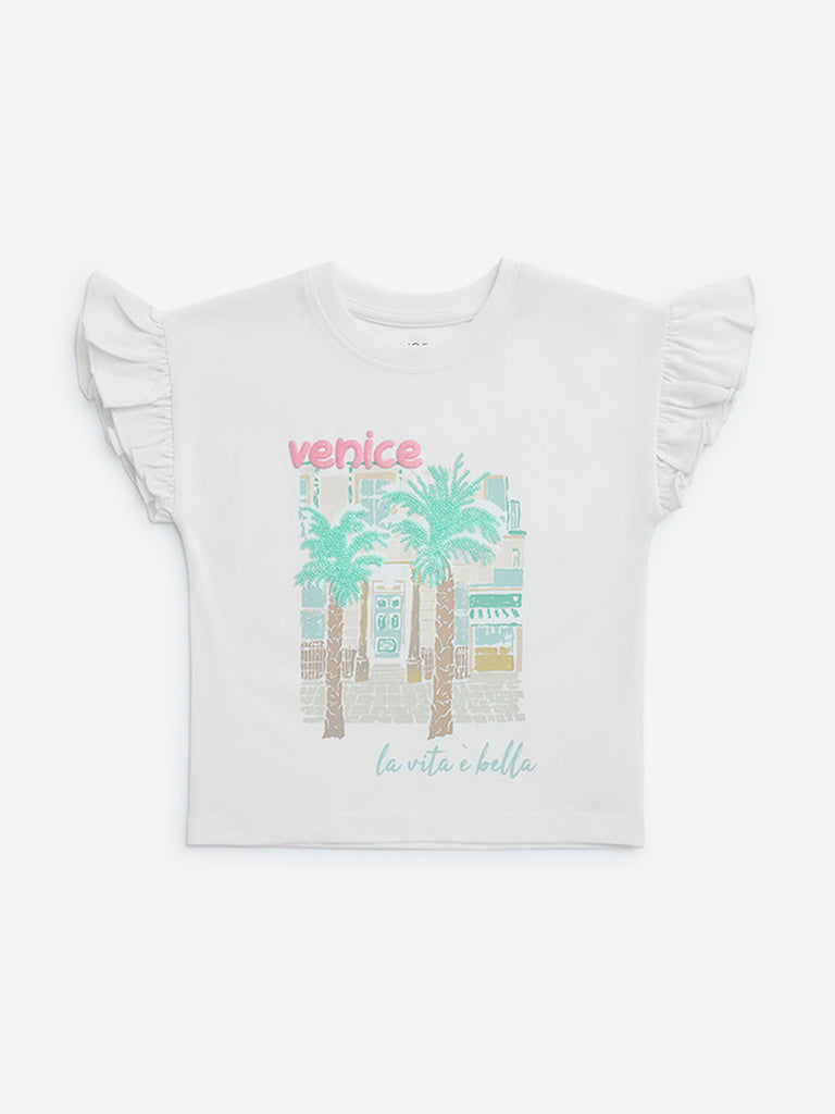 HOP Kids White Holiday-Themed Cotton Top - Image 3