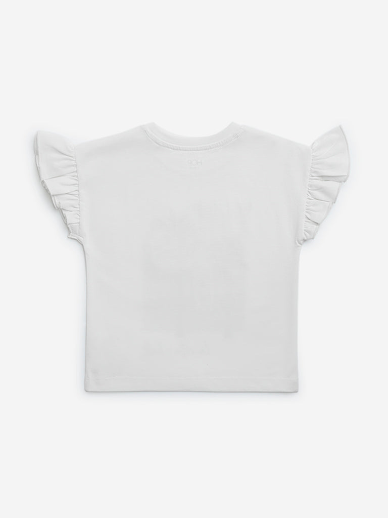 HOP Kids White Holiday-Themed Cotton Top - Image 4