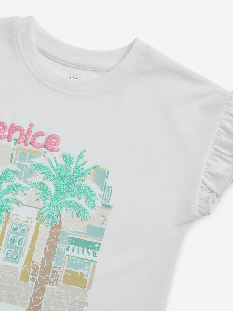 HOP Kids White Holiday-Themed Cotton Top - Image 5