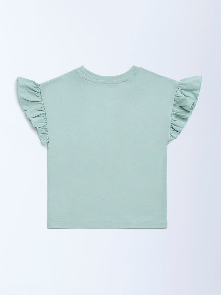 HOP Kids Sage Printed Cotton Top - Image 3