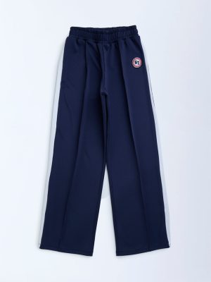 Y&F Kids Navy Striped High-Rise Track Pants