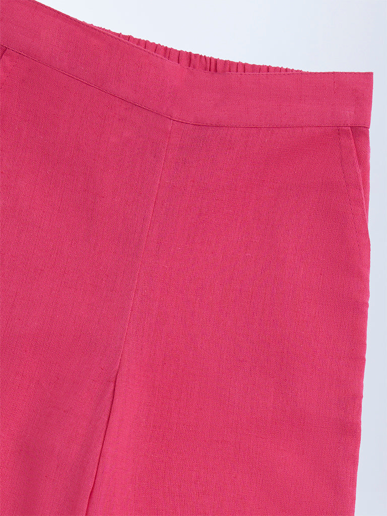 Utsa Kids Fuchsia Cotton-Blend Ethnic Pants - (2-8yrs) - Image 3