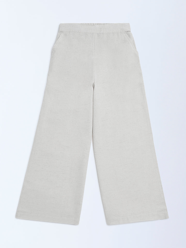 Utsa Kids Off-White Cotton-Blend Ethnic Pants - (8-14yrs)