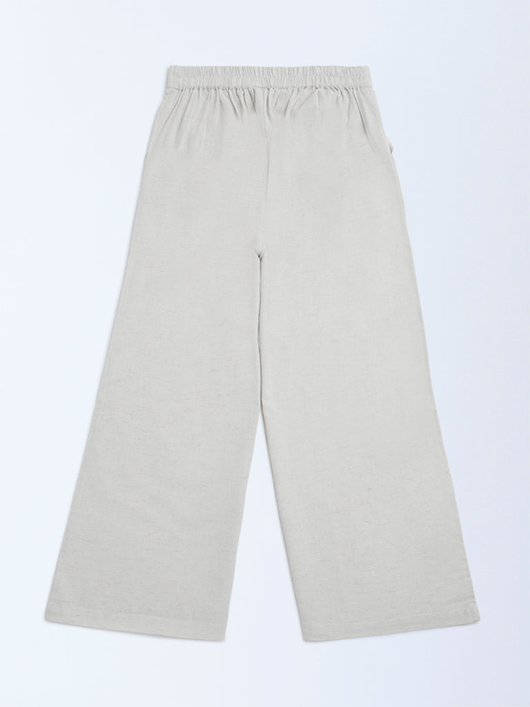 Utsa Kids Off-White Cotton-Blend Ethnic Pants - (8-14yrs) - Image 2