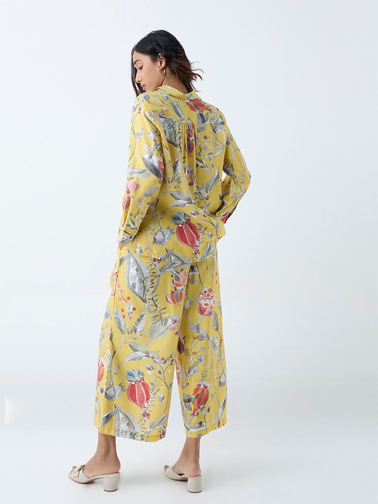 Utsa Yellow Botanical Design Ethnic Tunic - Image 4