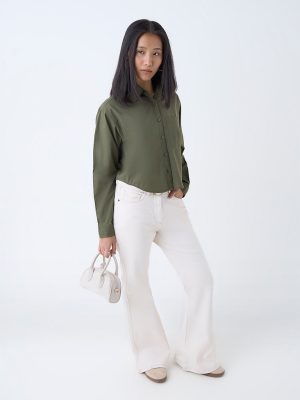 Nuon Olive Solid Shirt
