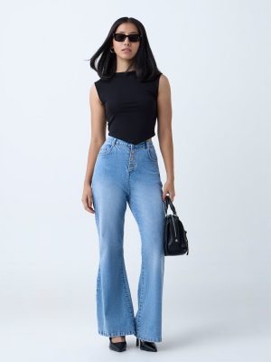 Nuon Blue Bootcut High-Rise Jeans