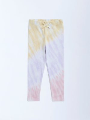 HOP Kids Multicolour Tie-Dye High-Rise Cotton-Blend Leggings