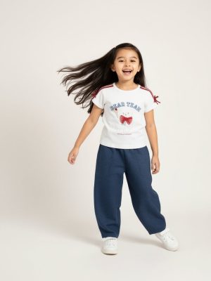 HOP Kids White Printed Cotton T-Shirt