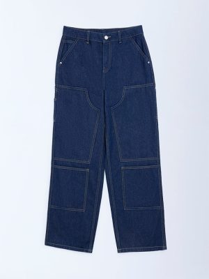 Y&F Kids Indigo Mid-Rise Relaxed-Fit Jeans