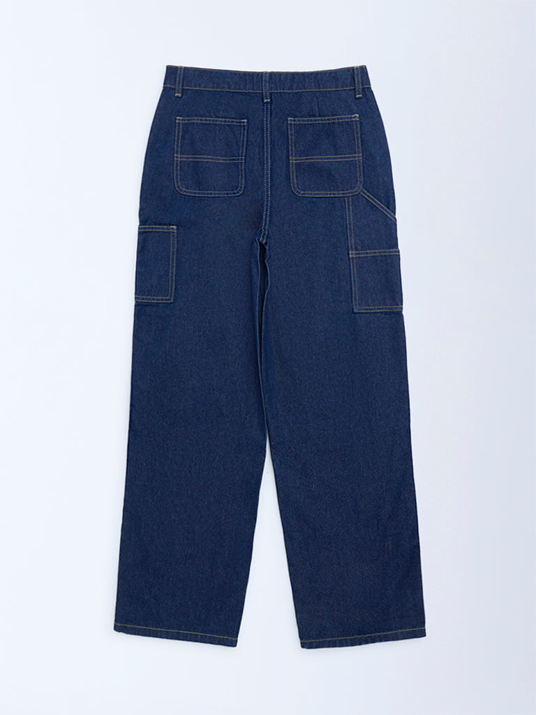 Y&F Kids Indigo Mid-Rise Relaxed-Fit Jeans - Image 3