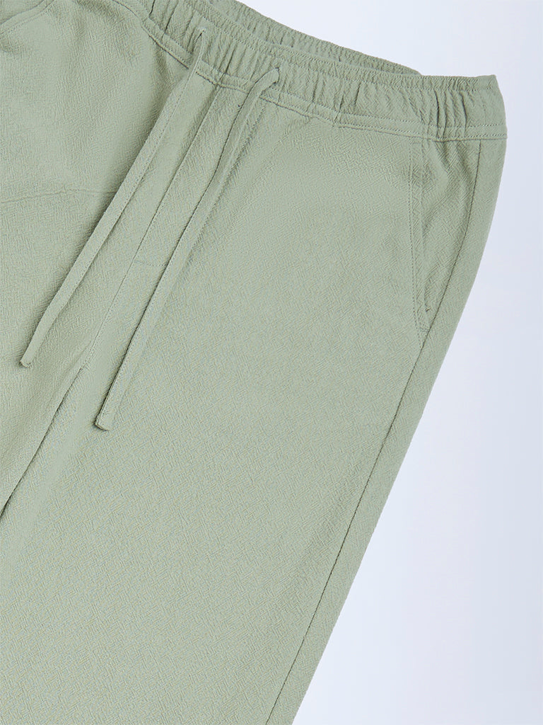 Y&F Kids Sage Solid Mid-Rise Cotton Pants - Image 3