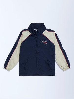 Y&F Kids Navy Colour-Blocked Jacket