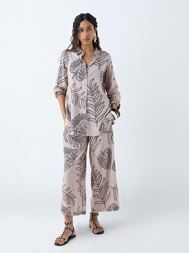 Utsa Beige Bandhani Leaf Design Ethnic Tunic - Image 2