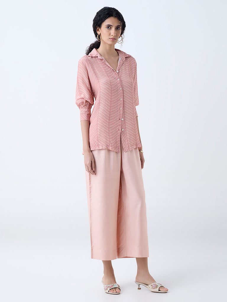 Zuba Dusty Pink Solid Ethnic Pants - Image 2