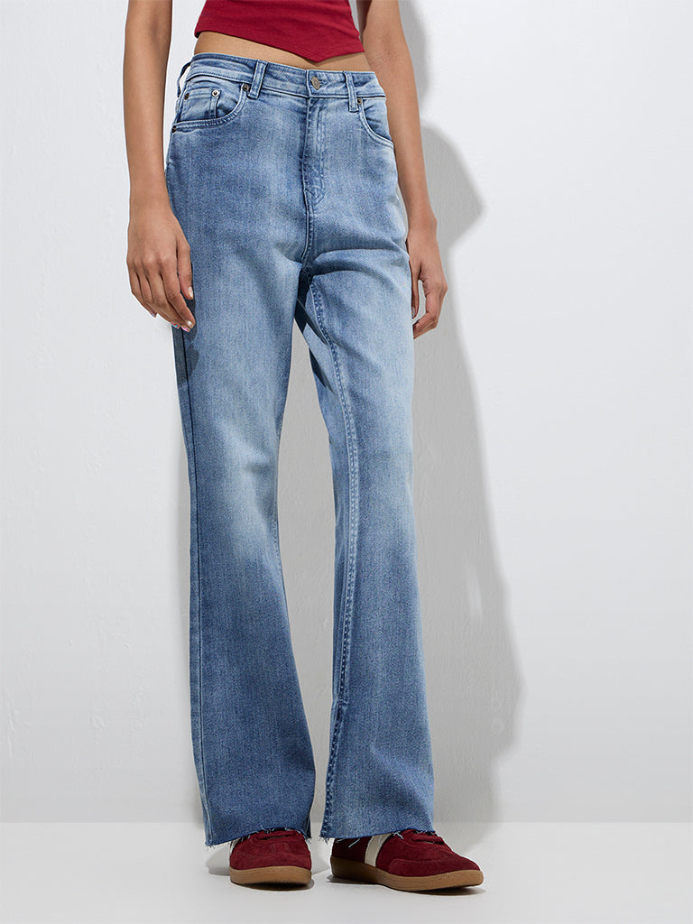 Nuon Blue Faded Bootcut Mid-Rise Jeans - Image 2