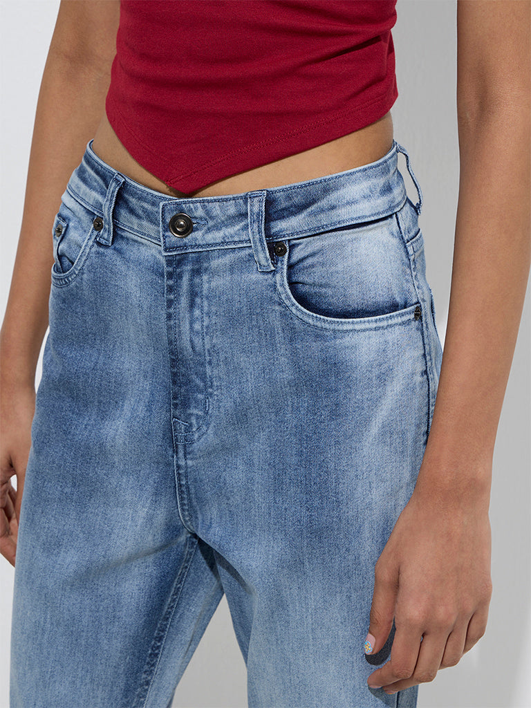 Nuon Blue Faded Bootcut Mid-Rise Jeans - Image 3