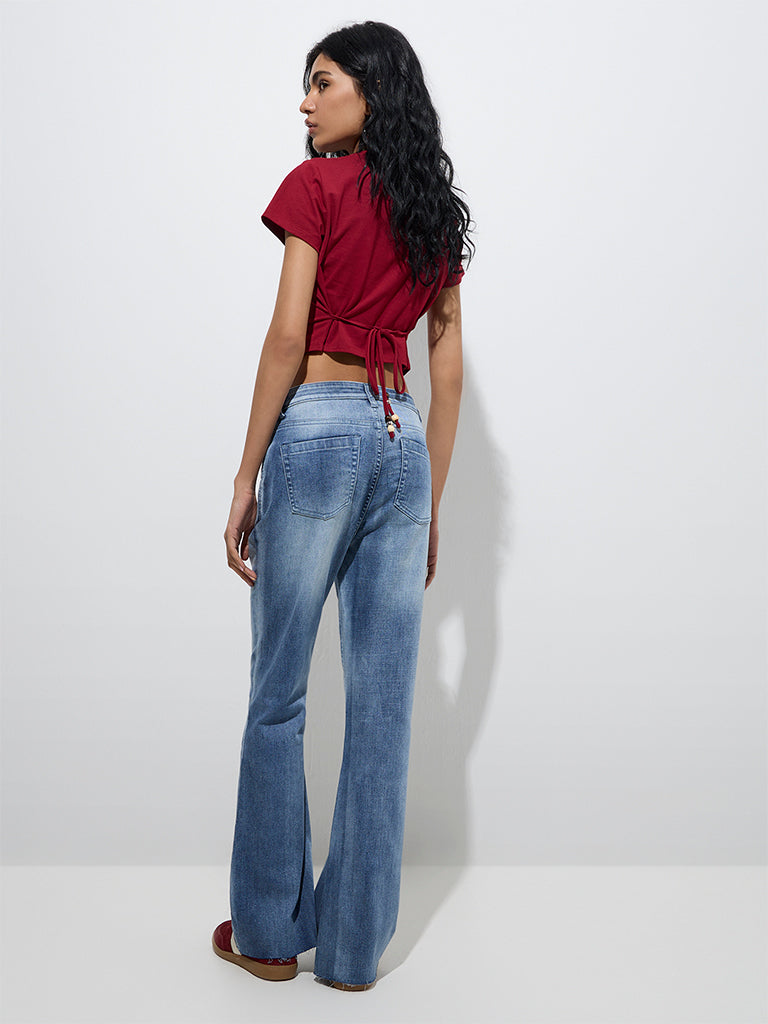 Nuon Blue Faded Bootcut Mid-Rise Jeans - Image 4
