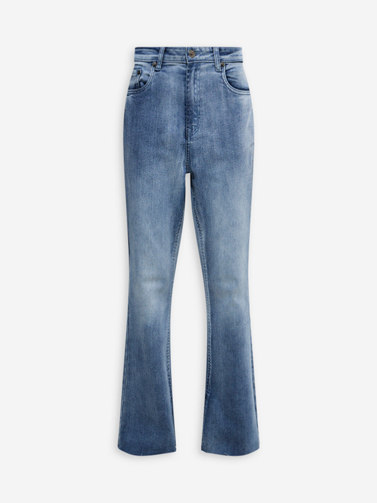 Nuon Blue Faded Bootcut Mid-Rise Jeans - Image 5