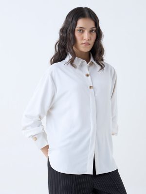 Wardrobe White Embellished Shirt