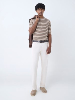 Ascot Off-White Relaxed-Fit Mid-Rise Jeans