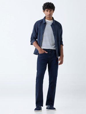 Ascot Dark Blue Relaxed-Fit Mid-Rise Jeans