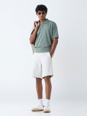 WES Casuals Sage Relaxed-Fit Cotton-Blend Polo T-Shirt