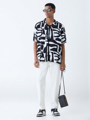 Nuon White Slim-Fit Mid-Rise Jeans