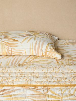 Westside Home Mustard Printed Reversible Quilted Single Bed Comforter