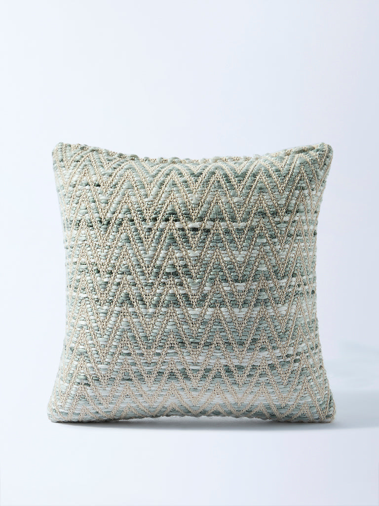 Westside Home Sage Chevron Textured Cushion Cover