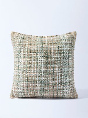 Westside Home Sage Checks Detailed Cushion Cover