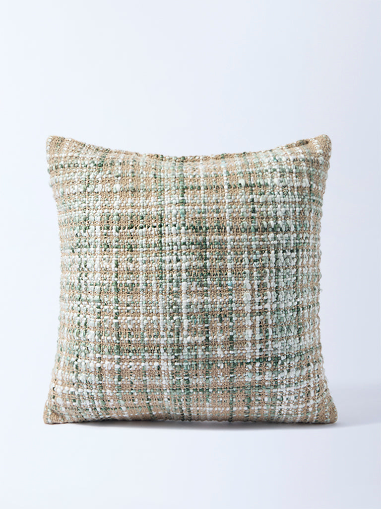 Westside Home Sage Checks Detailed Cushion Cover
